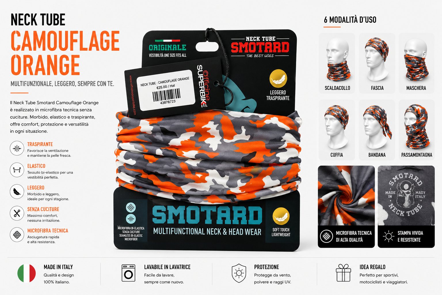NECK TUBE - CAMOUFLAGE ORANGE