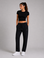 Off.343.PE2026M - "LOW MARK" BLACK PANTS