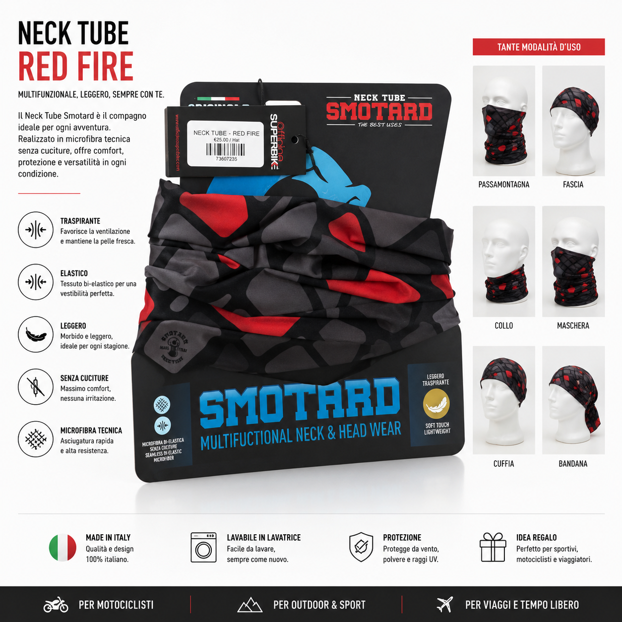 NECK TUBE -  RED FIRE