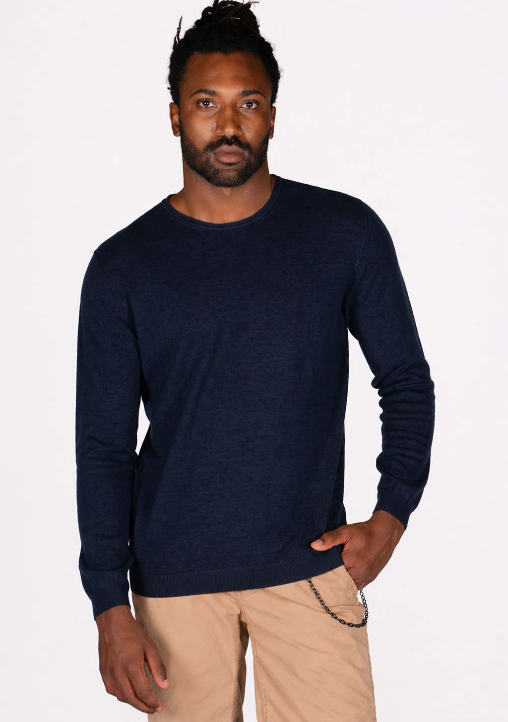 Off.413.AFE6ML010359U  - MAGLIA LINO NAVY