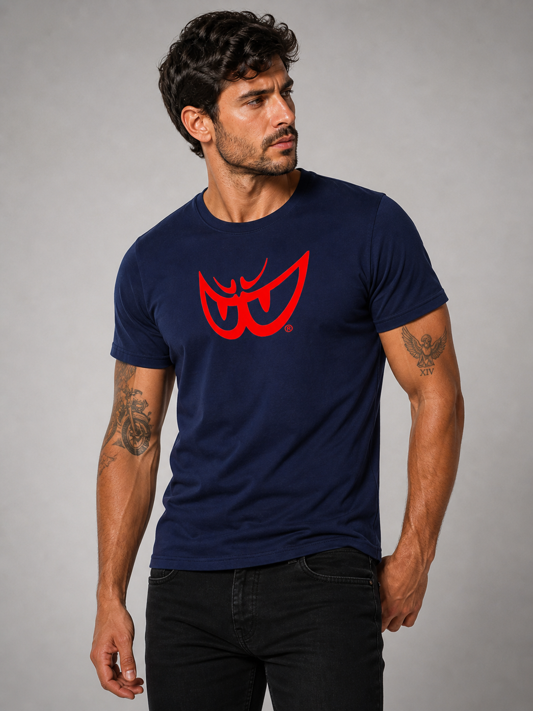 Brk 81 - T-Shirt Uomo - Biologico - Red on Blu Eyes - Berik