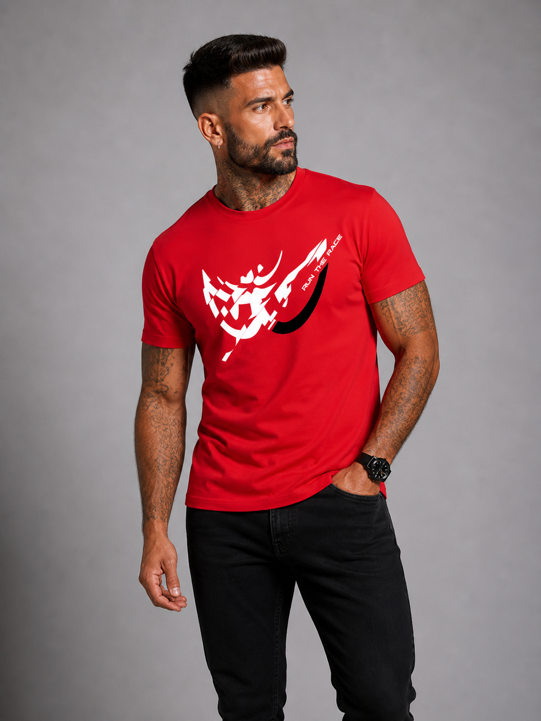 Brk 47 - T-Shirt Uomo - Scratch - Run The Race - Berik