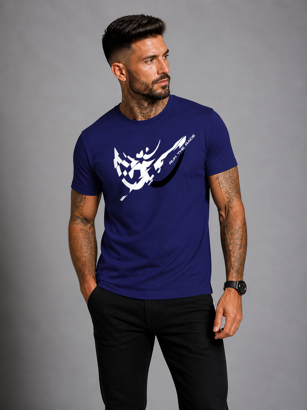 Brk 49 - T-Shirt Uomo - Scratch - Run The Race - Berik