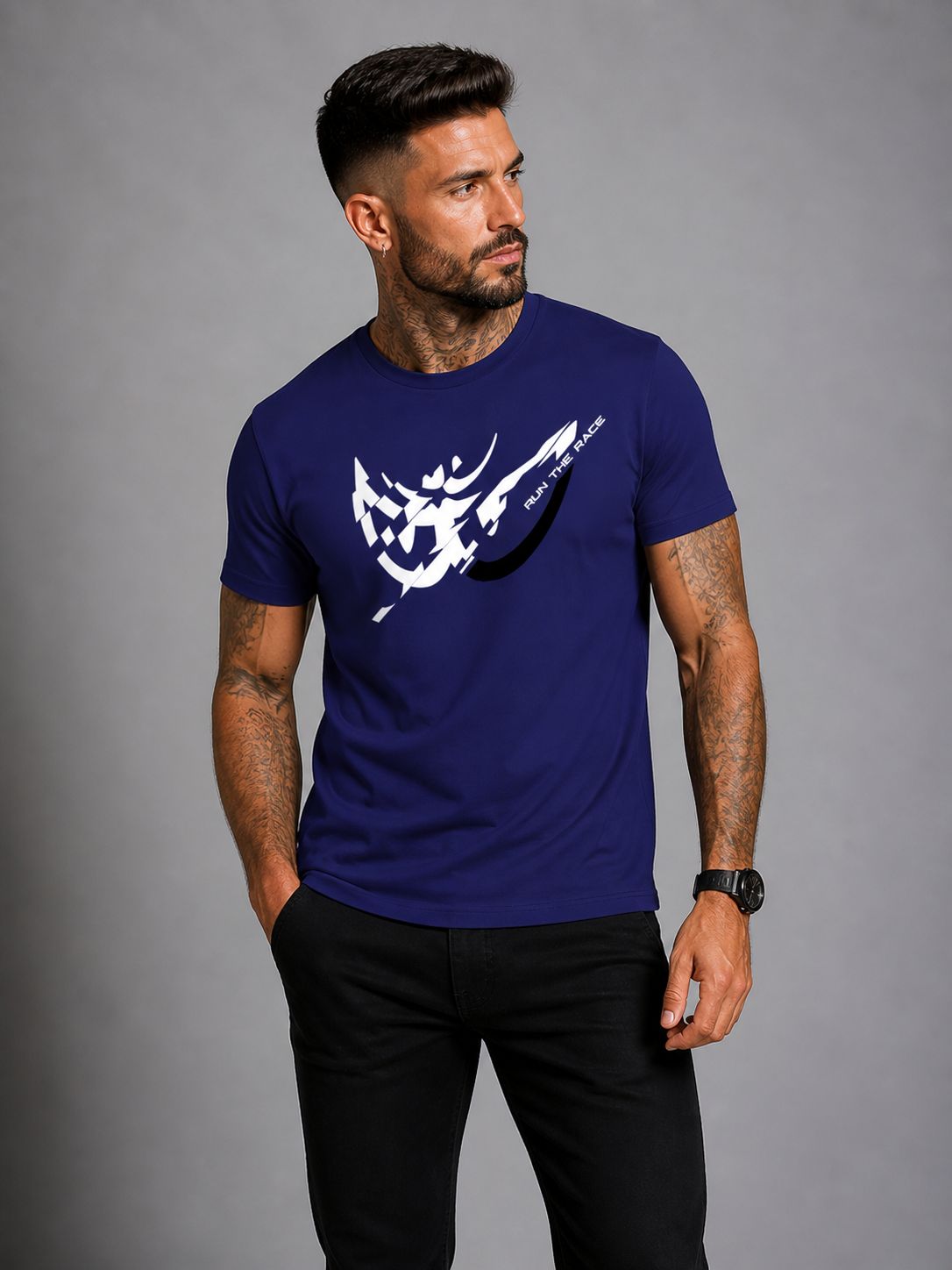Brk 49 - T-Shirt Uomo - Scratch - Run The Race - Berik