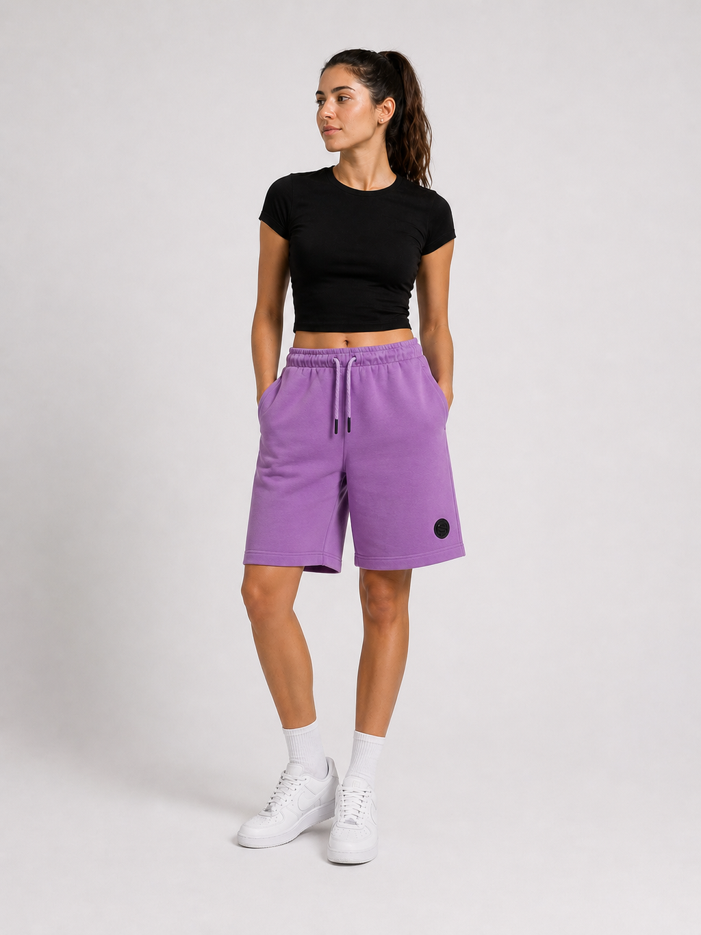 Off.353.PE2026M - "LOW MARK" PURPLE BERMUDA SHORTS